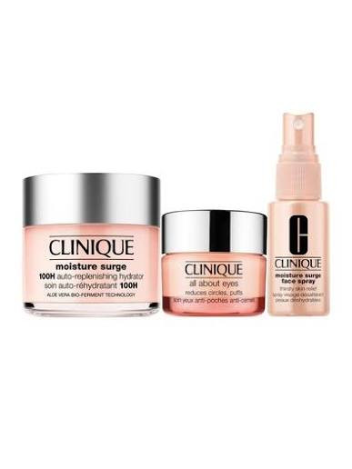 پک آبرسان ۳ تکه کلینیک مدل Moisture Surge Clinique (ژل ۱۲۵ میل + اسپری ۳۰ میل + کرم دور چشم ۵ میل)